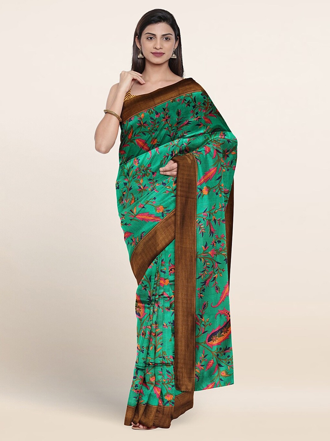 

Pothys Floral Printed Saree, Green