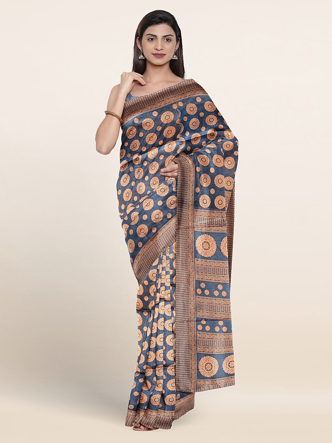 

Pothys Ethnic Motifs Printed Saree, Grey