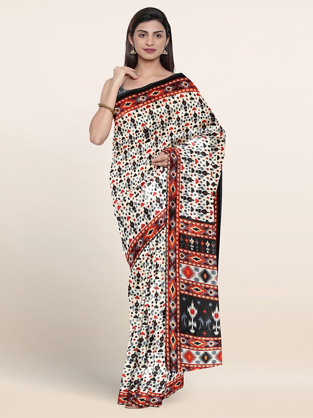 

Pothys Ethnic Motifs Printed Saree, Cream