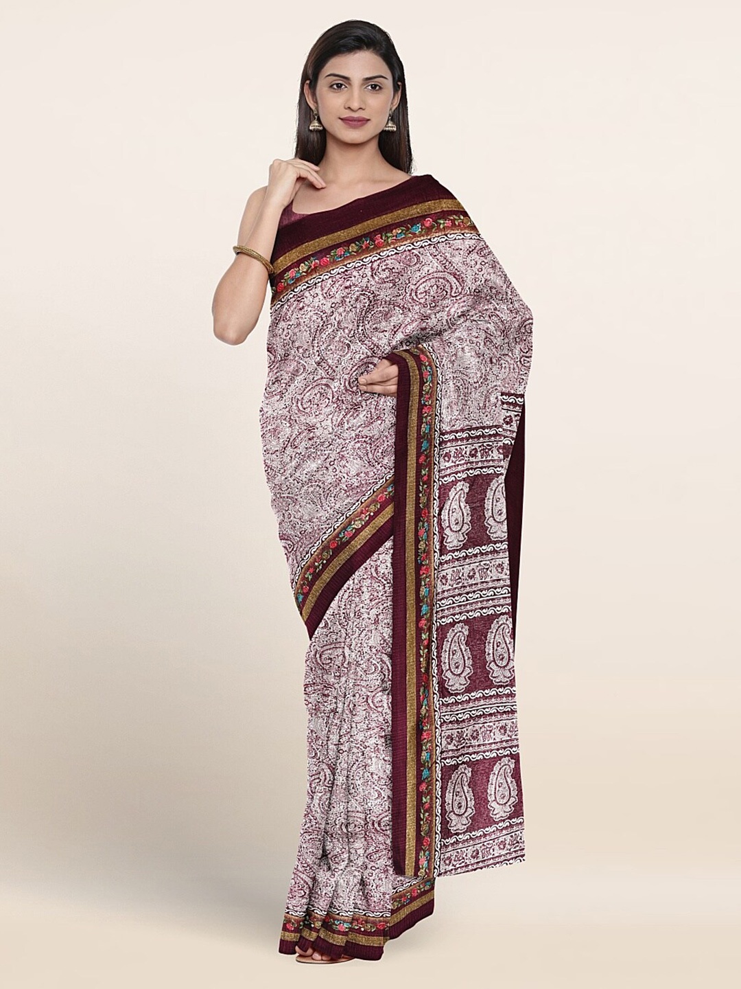 

Pothys Floral Printed Saree, Purple