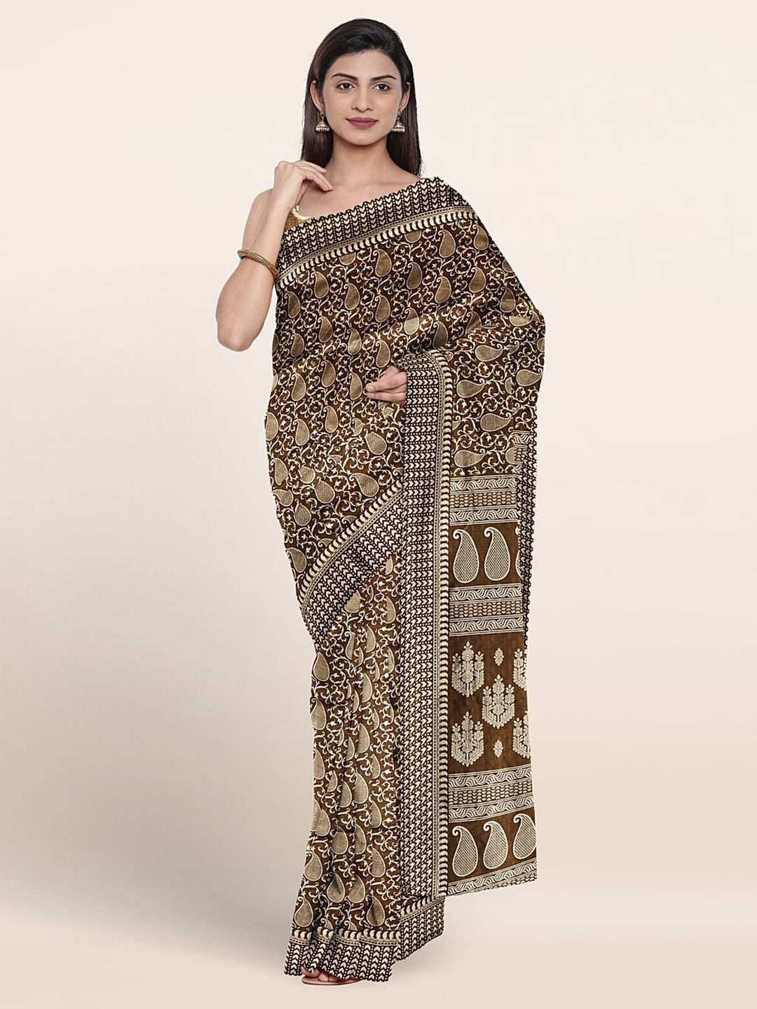 

Pothys Paisley Printed Saree, Green