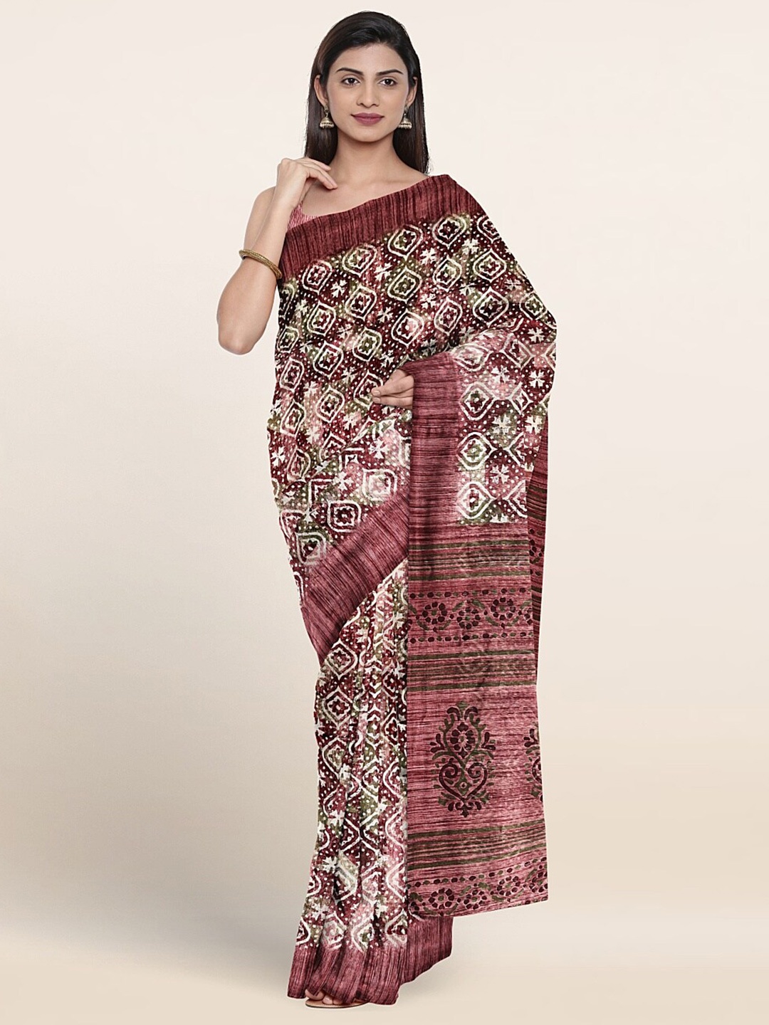 

Pothys Ethnic Motifs Printed Saree, Mauve