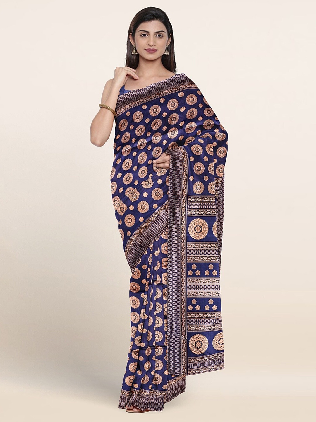 

Pothys Ethnic Motifs Printed Saree, Blue