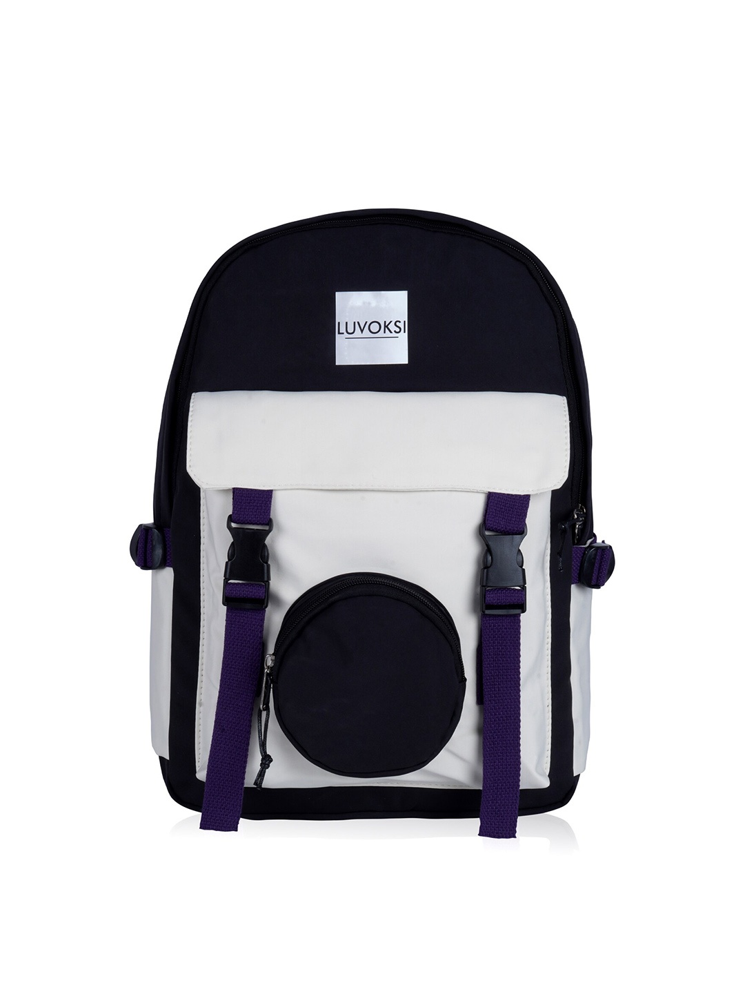 

Luvoksi Hiya Feather Women Colourblocked Water Resistant Backpack, Black