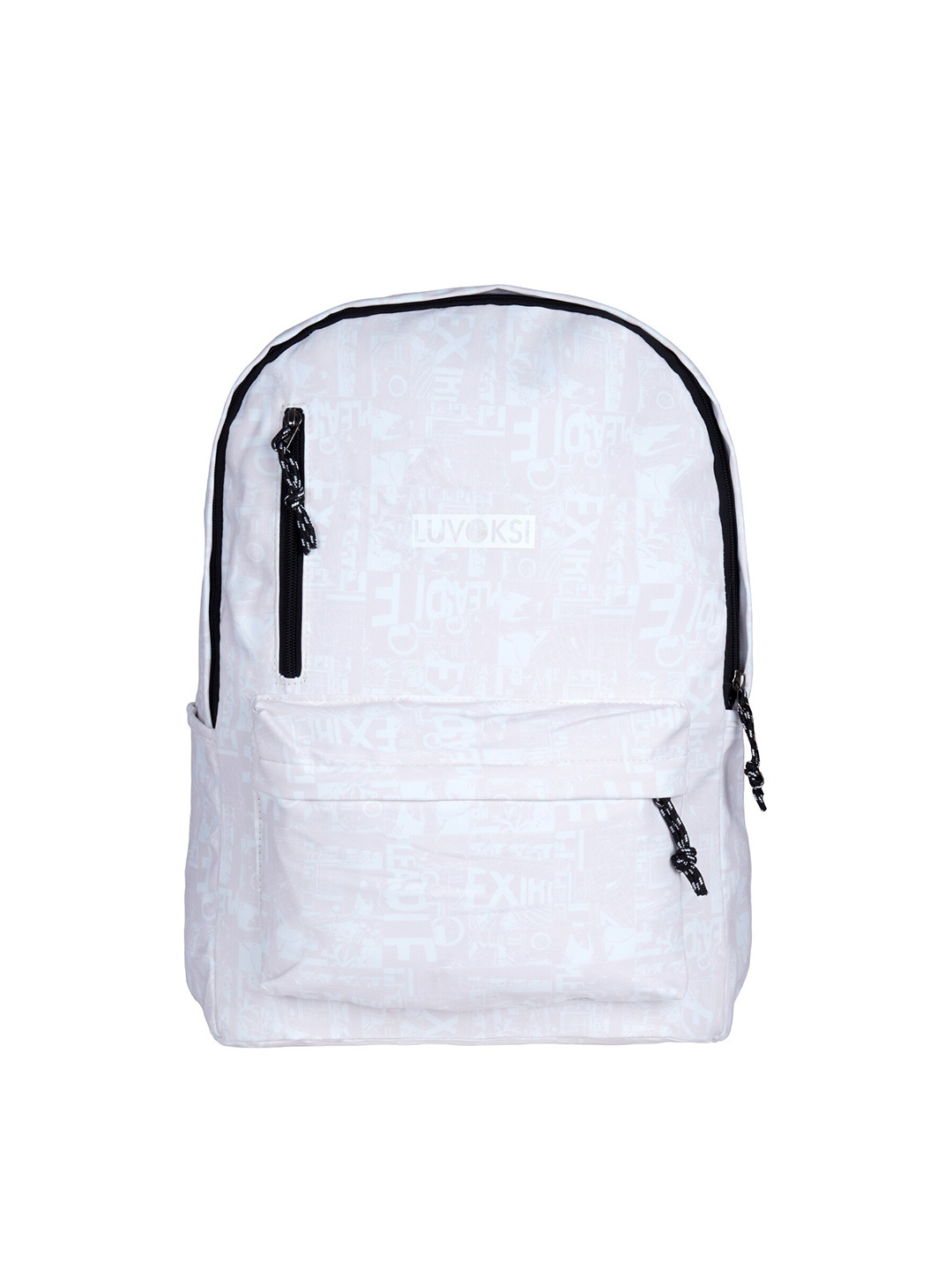 

Luvoksi Typography Printed Backpack, White