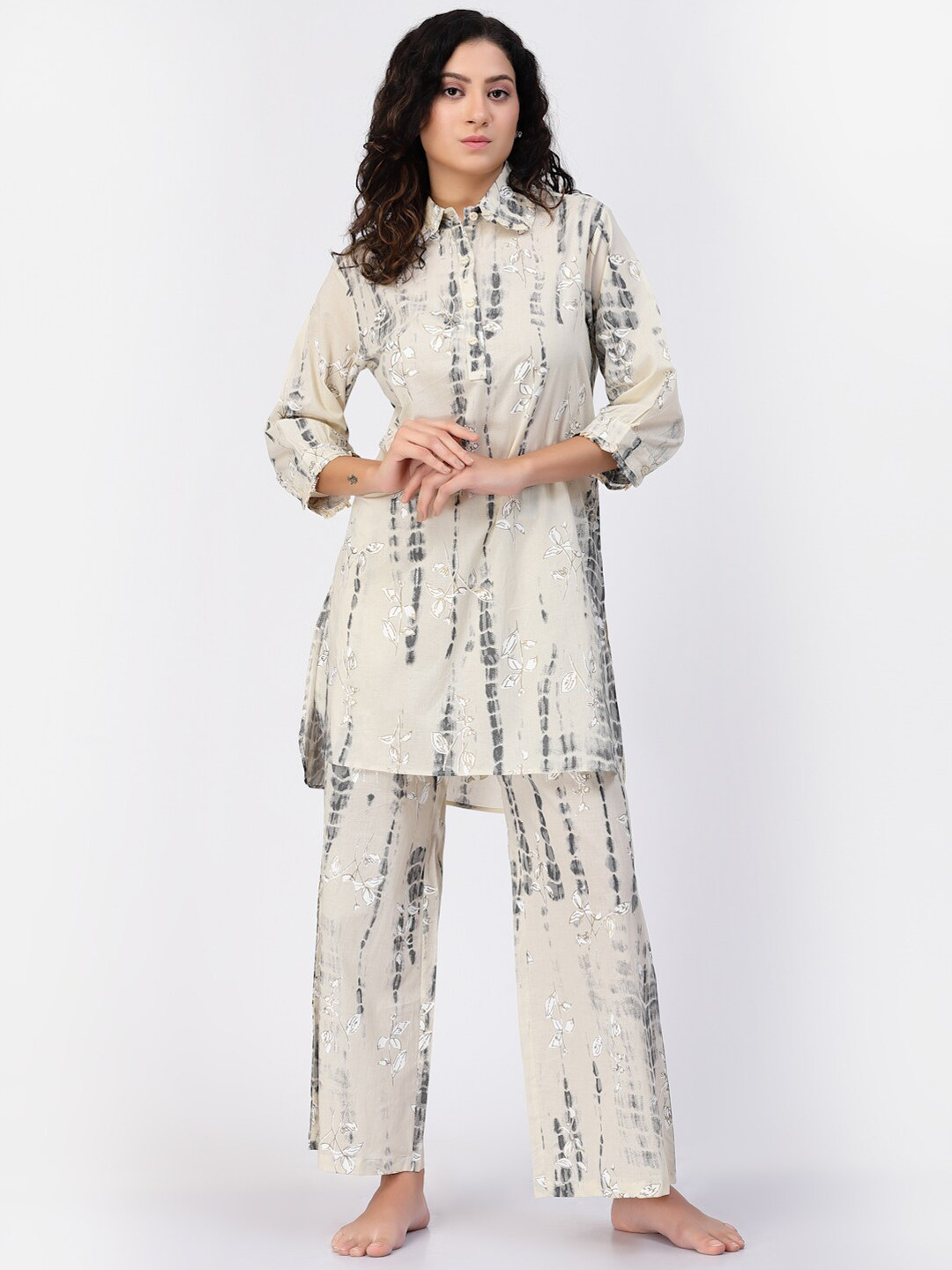 

Sweet Dreams Beige Dyed Kurti & Palazzo