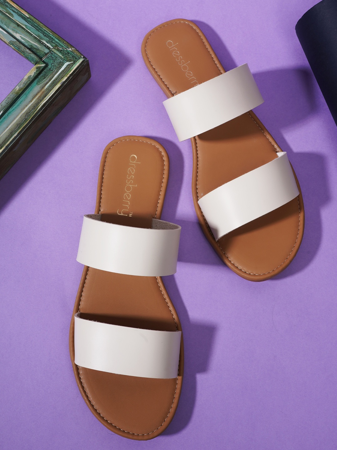 

DressBerry Women White Open Toe Flats