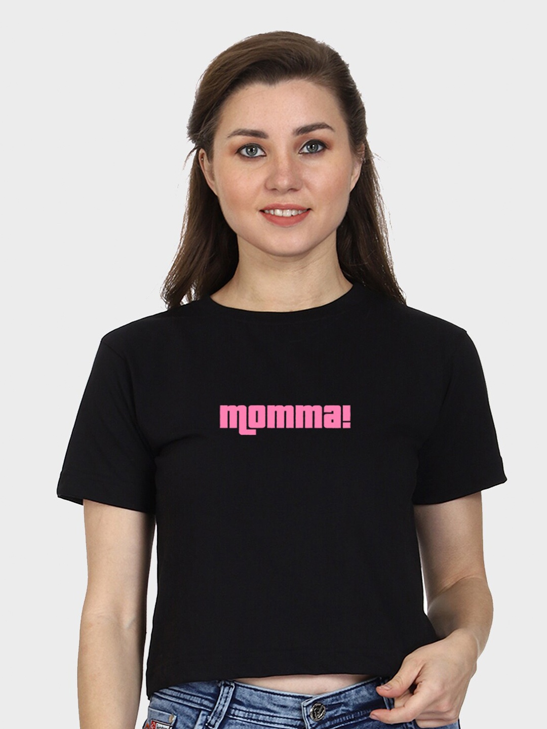 T-SHIRT TRUCK Typography Printed Cotton T-shirt, Black