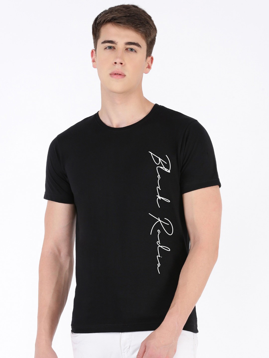 

BLACK RADIO Men Typography Printed Cotton T-shirt