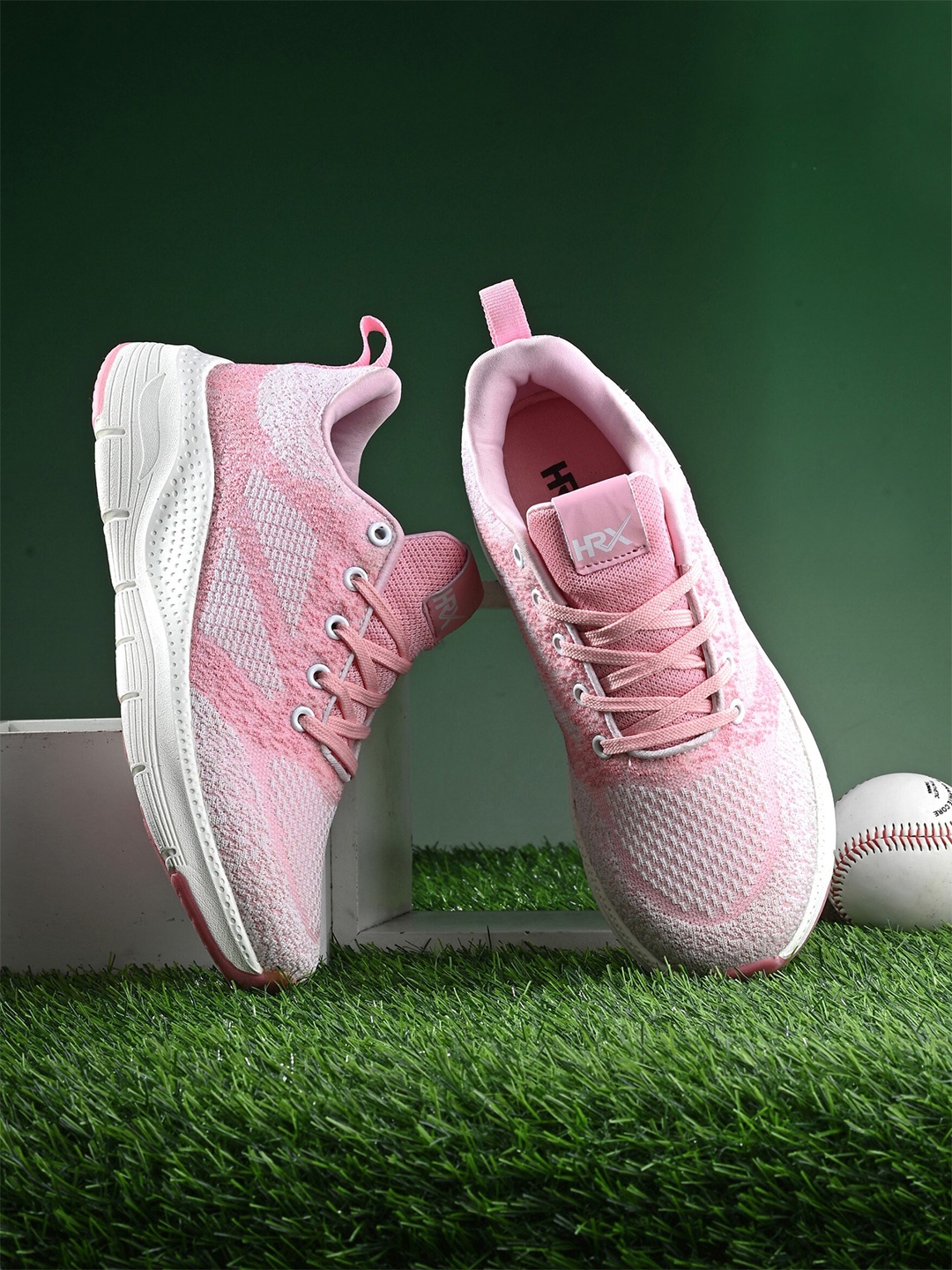 

HRX by Hrithik Roshan Women Pink And White Memory Foam Non-Marking Running Shoes