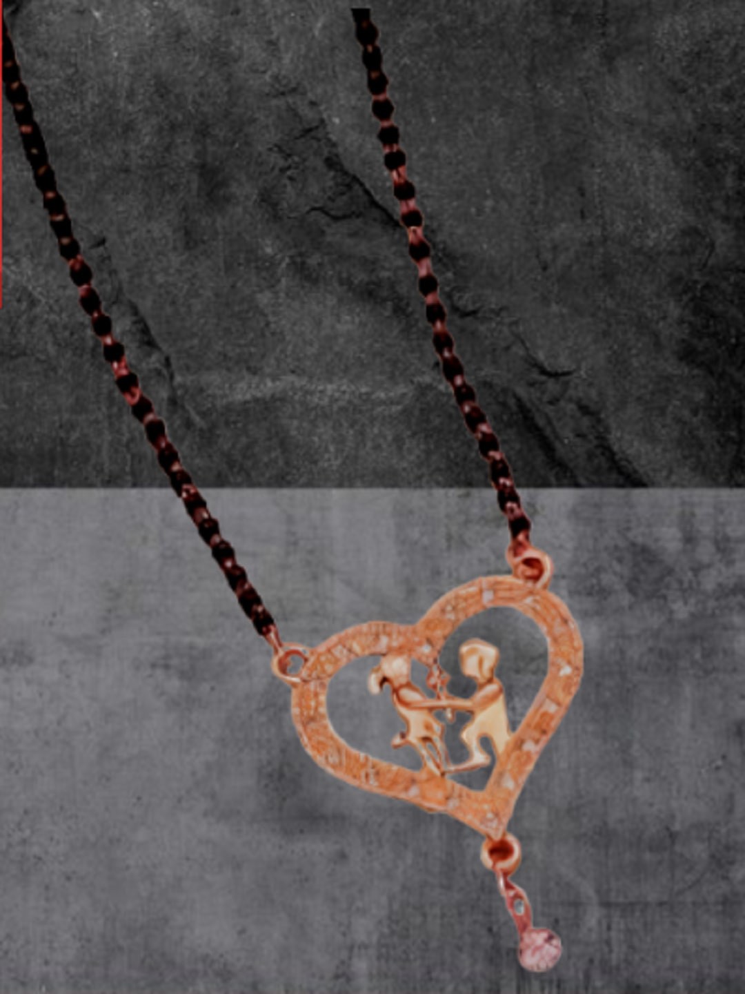

JEWEL WORLD Gold-Plated Stone Studded & Beaded Mangalsutra With Chain & Ring