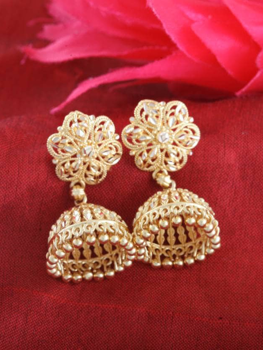

KARISHMA KREATIONS Contemporary Jhumkas Earrings, Gold