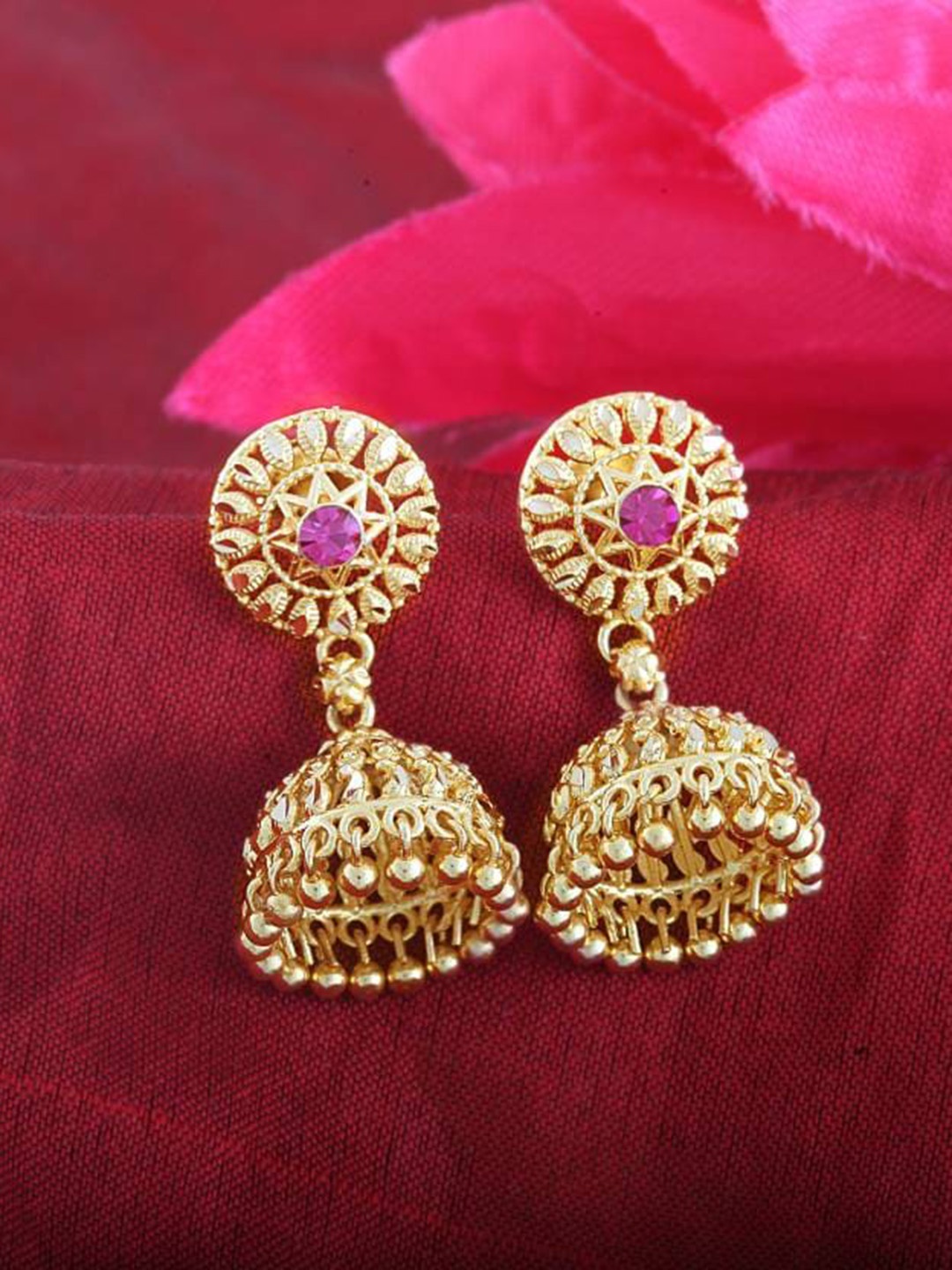 

KARISHMA KREATIONS Contemporary Jhumkas Earrings, Gold