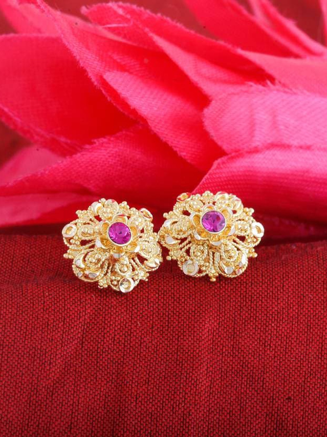 

KARISHMA KREATIONS Gold-Toned Contemporary Drop Earrings