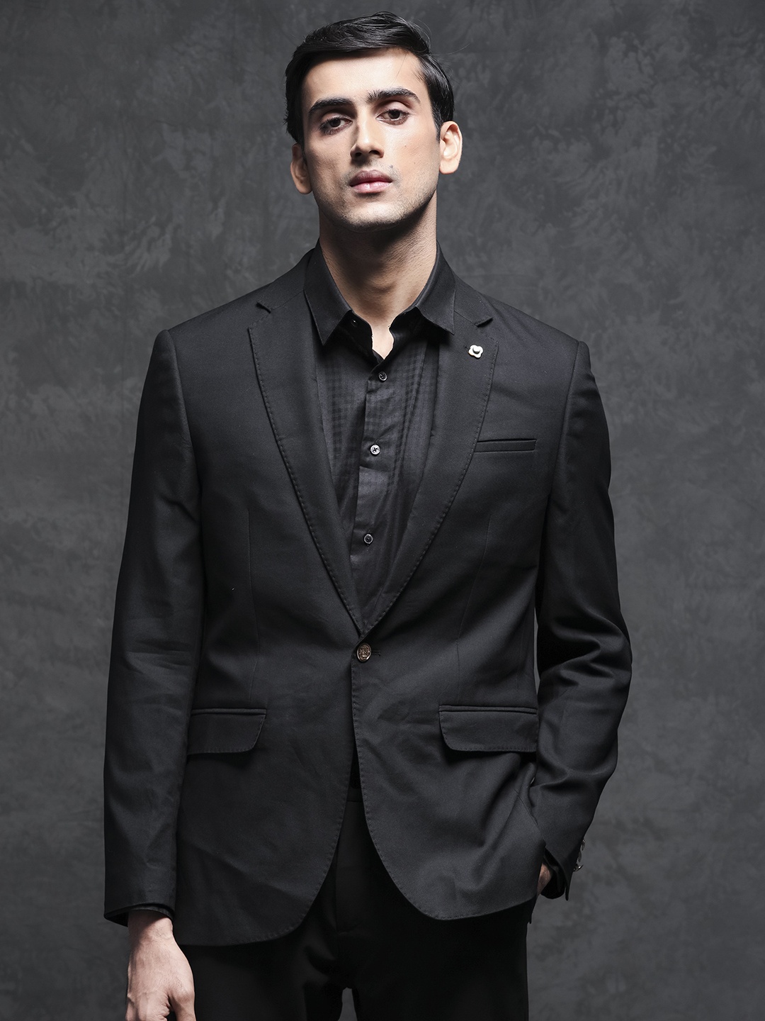 

RARE RABBIT Men Barton Tailored Fit Single-Breasted Blazer, Black