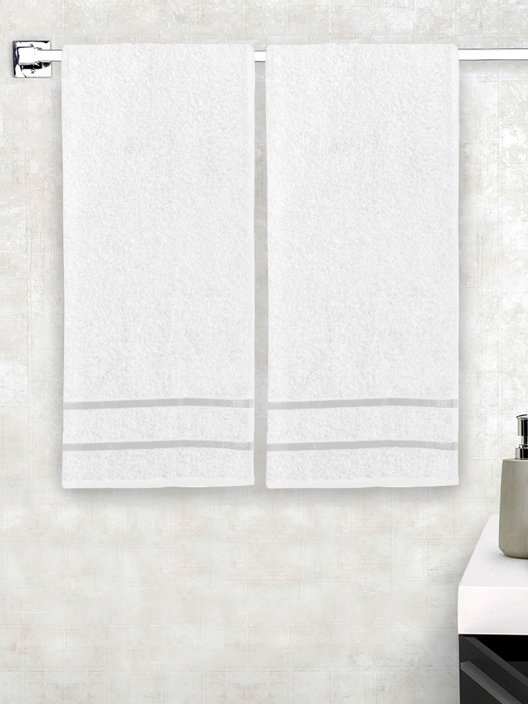 

Story@home White Set of 2 Cotton Bath Towels