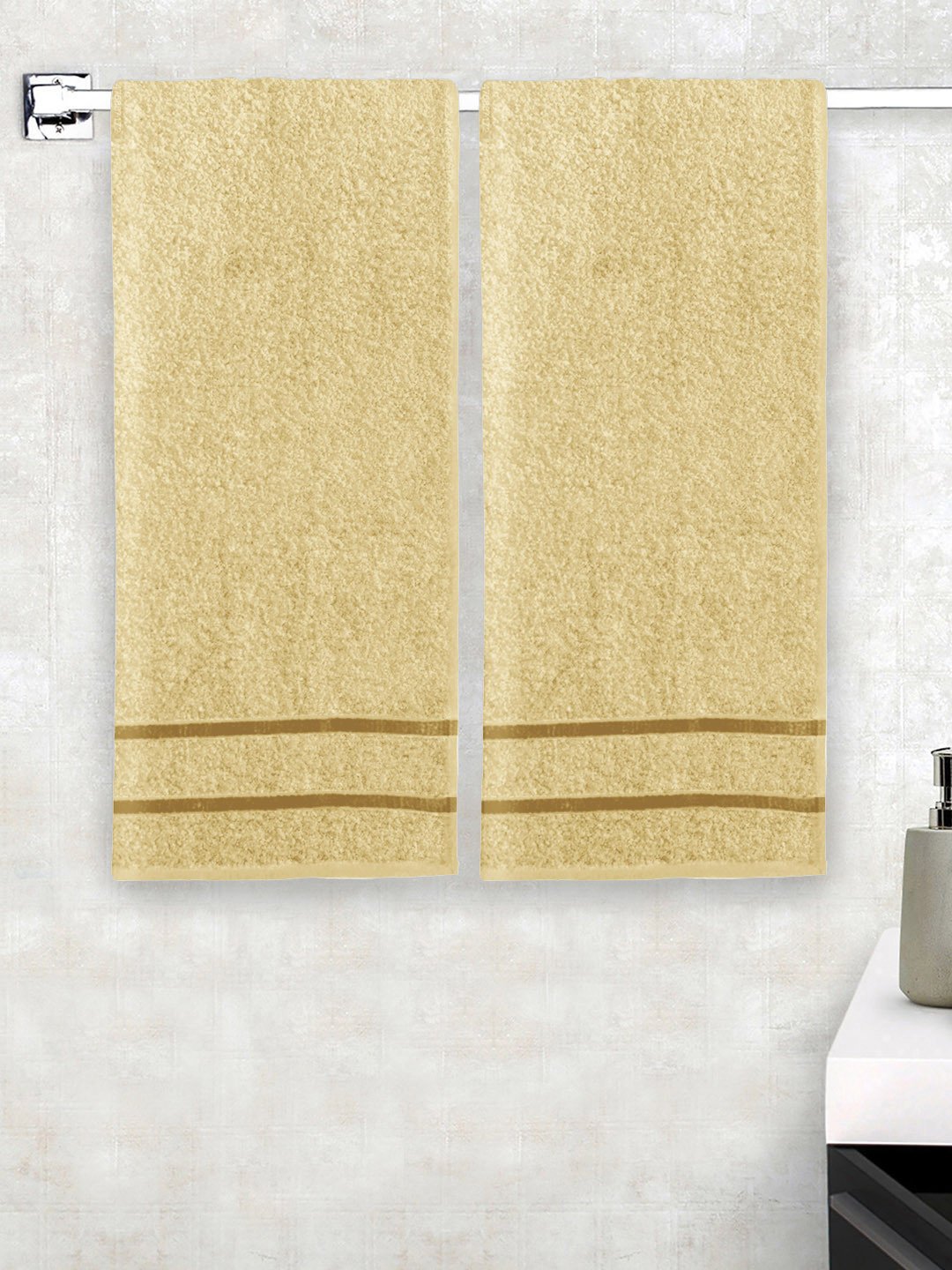 

Story@home Beige Set of 2 Cotton Bath Towels