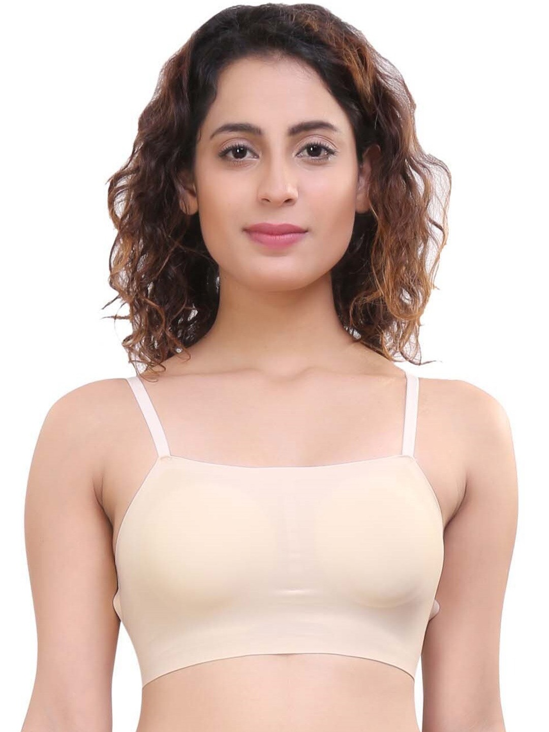 

PLUMBURY Medium Coverage Bralette Bra, Beige