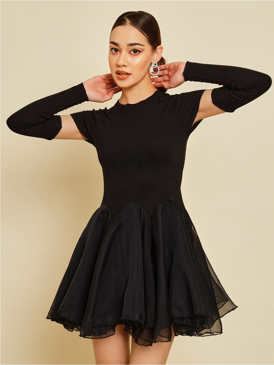

BAESD Black Fit & Flare Mini Dress