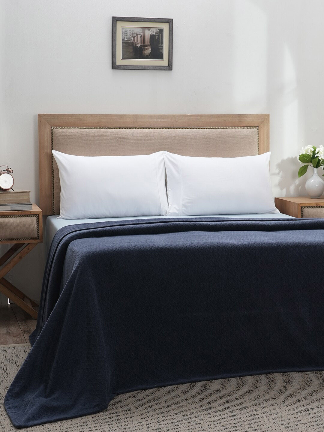

MASPAR Colorart Blaize Blue 256GSM Cotton Double Bed Cover