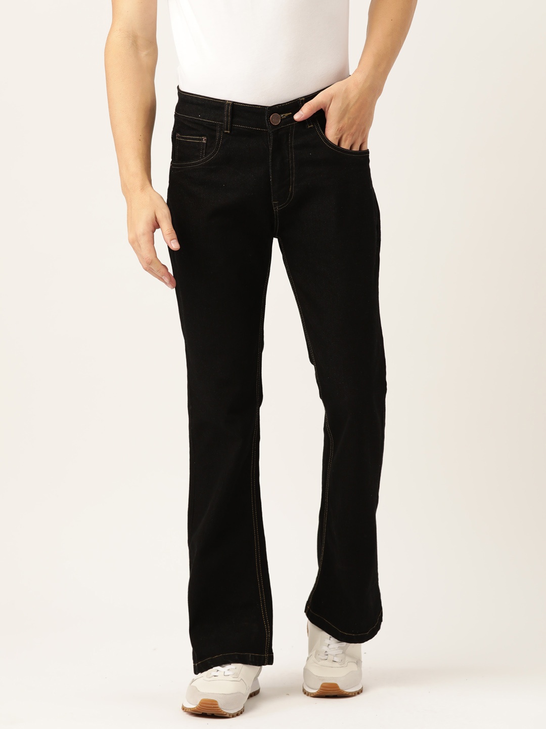 

PARIS HAMILTON Men Slim Fit Bootcut Stretchable Jeans, Black