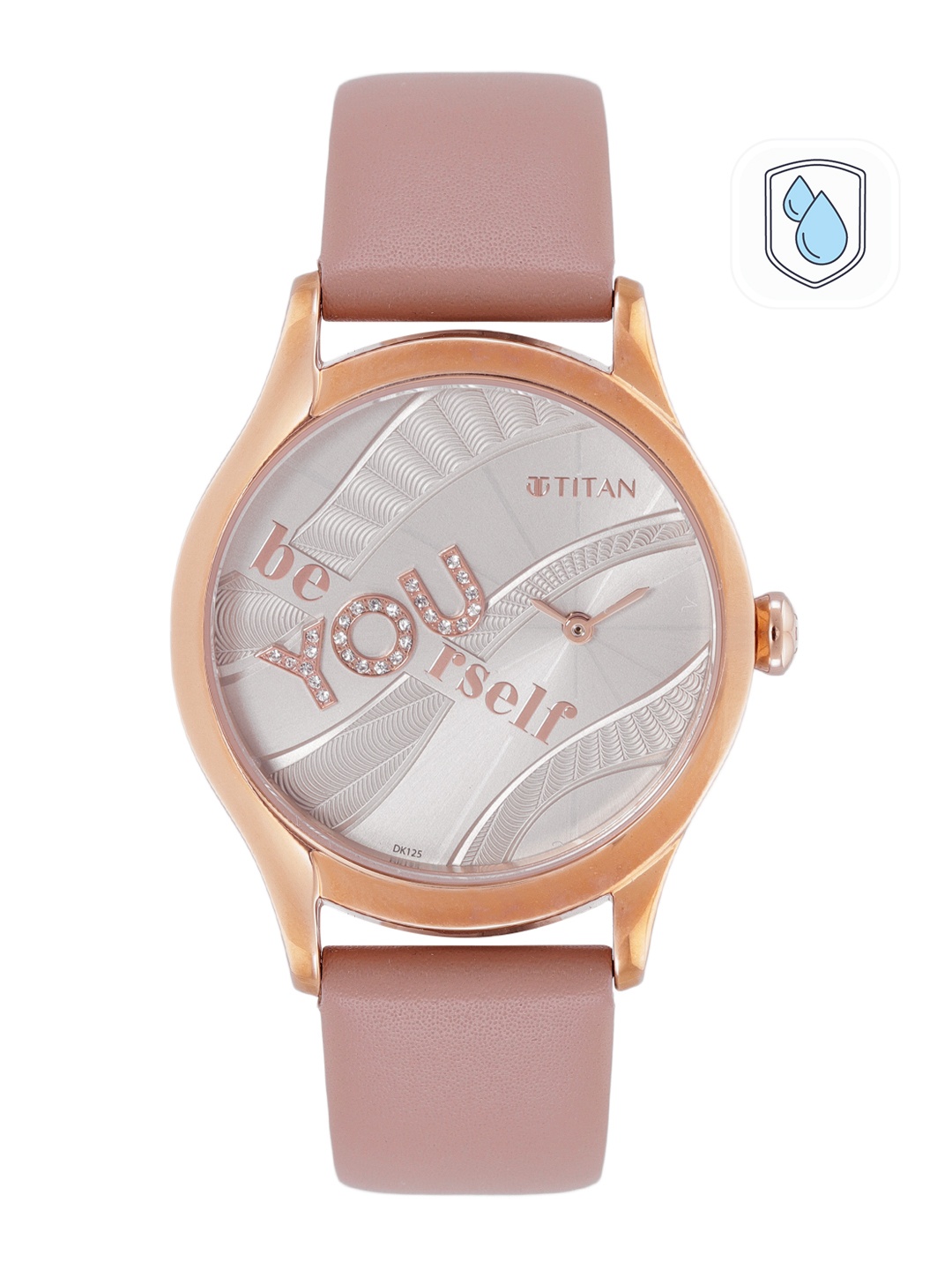 

Titan Women Patterned Dial & Leather Straps Analogue Watch NQ95111WL02, Silver