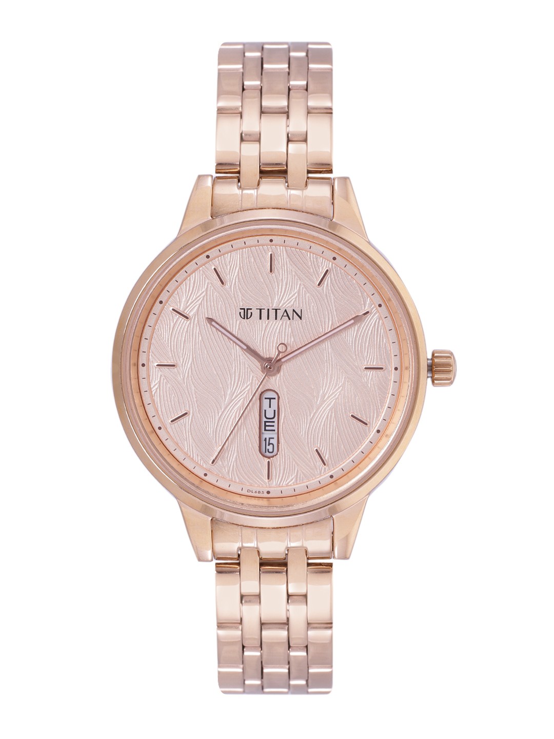 

Titan Women Bracelet Style Straps Analogue Watch NR2648WM01, Rose gold