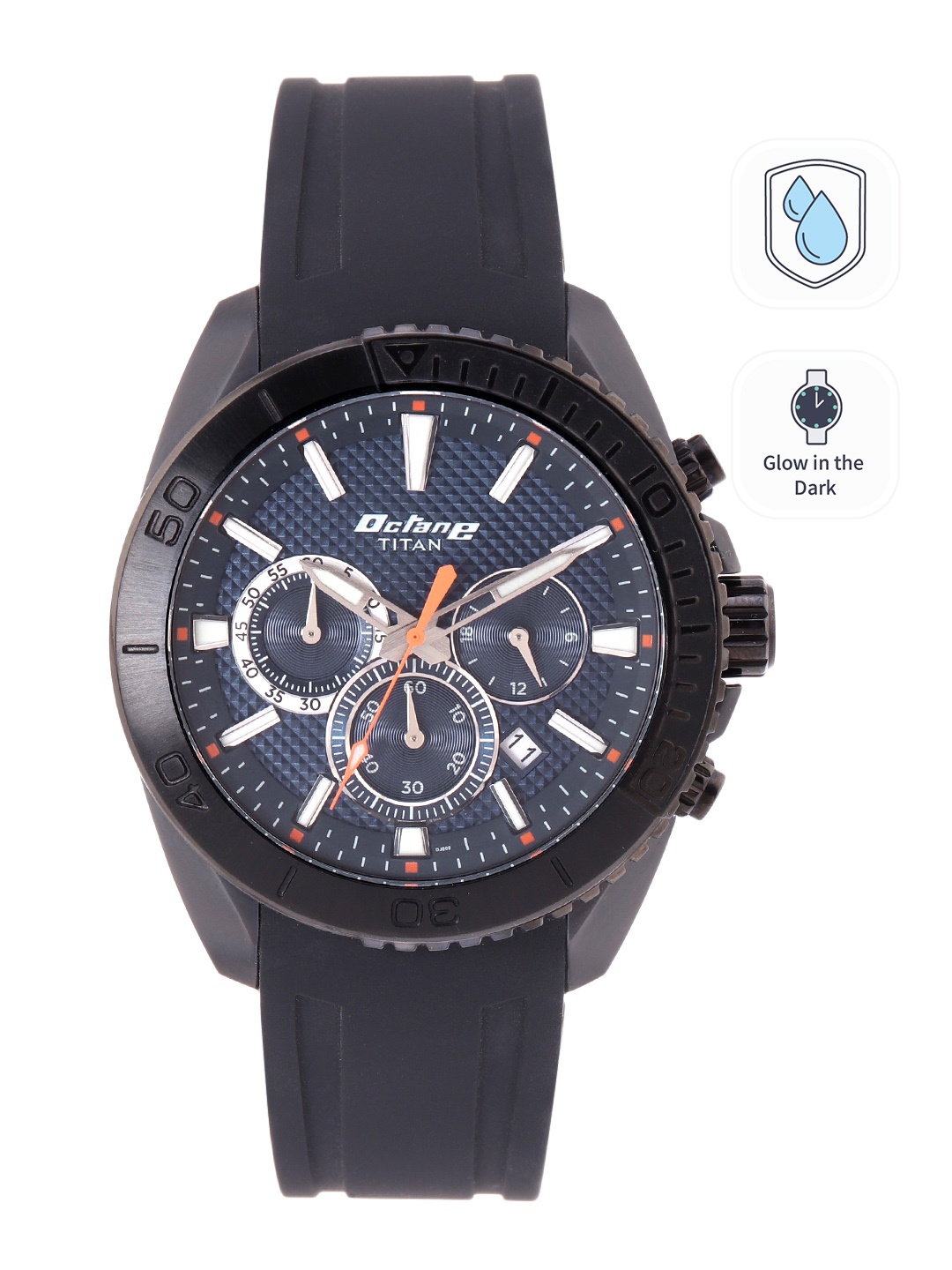 

Titan Men Regular Straps Analogue Chronograph Watch NP90115KP03, Blue