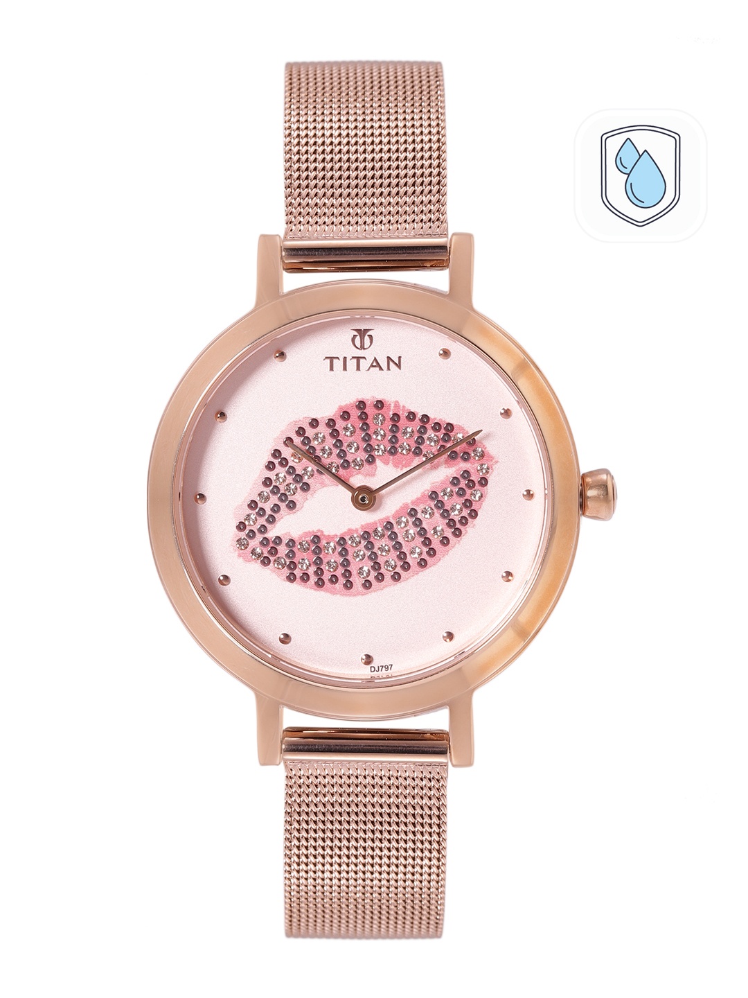 

Titan Women Embellished Dial & Bracelet Style Straps Analogue Watch 95104WM02, Pink