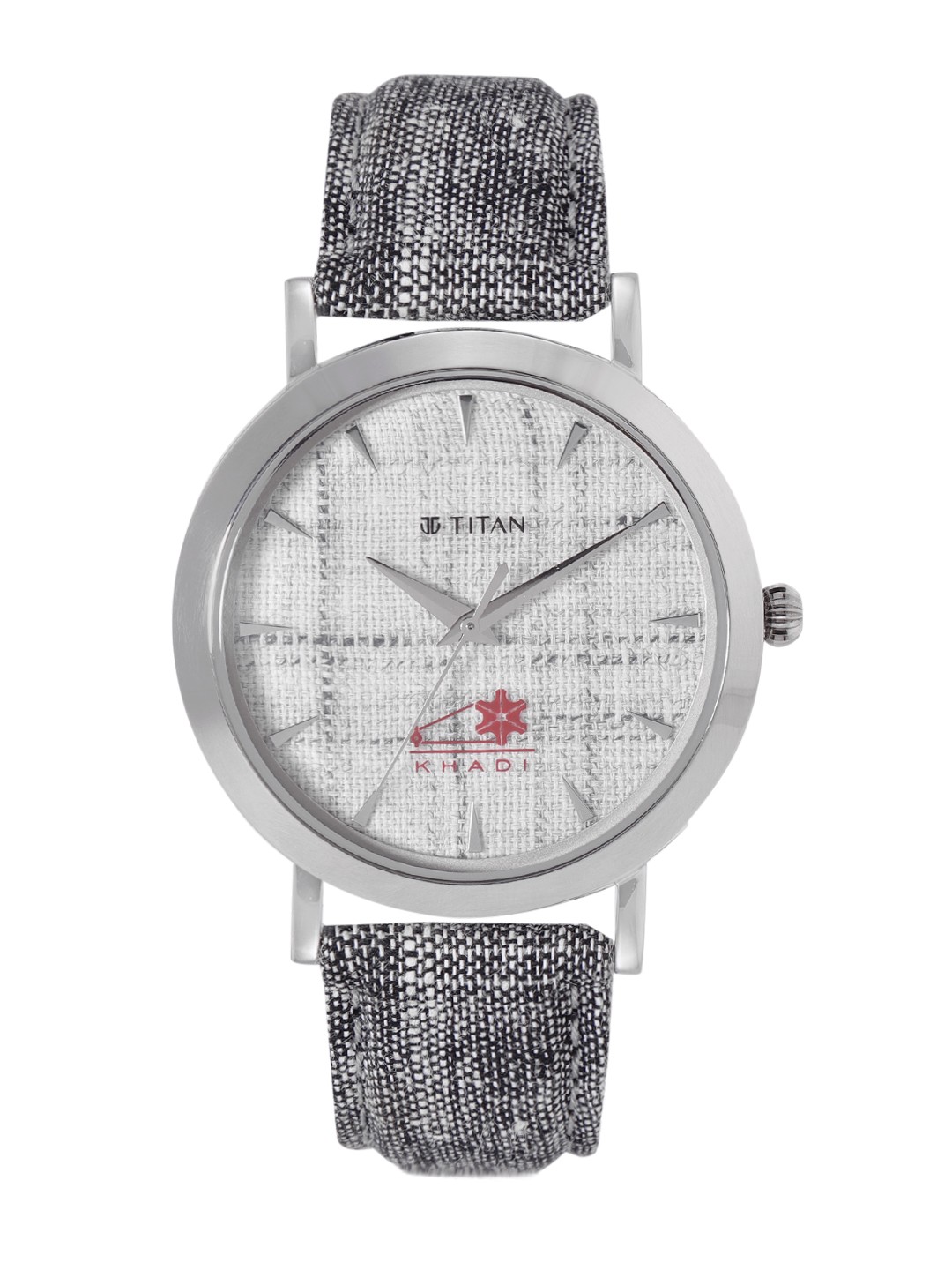 

Titan Men Printed Khadi Analogue Watch 1740SL08, Grey