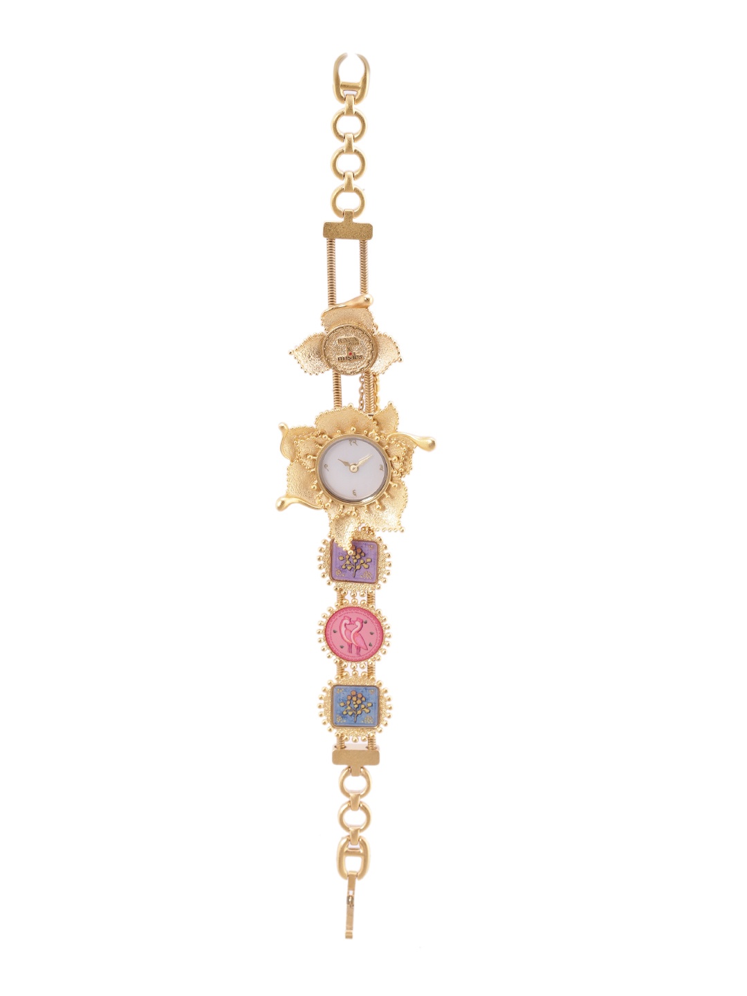 Titan Women Floral-Shaped Dial & Printed Bracelet Style Straps Analogue Watch 95164YM01, White
