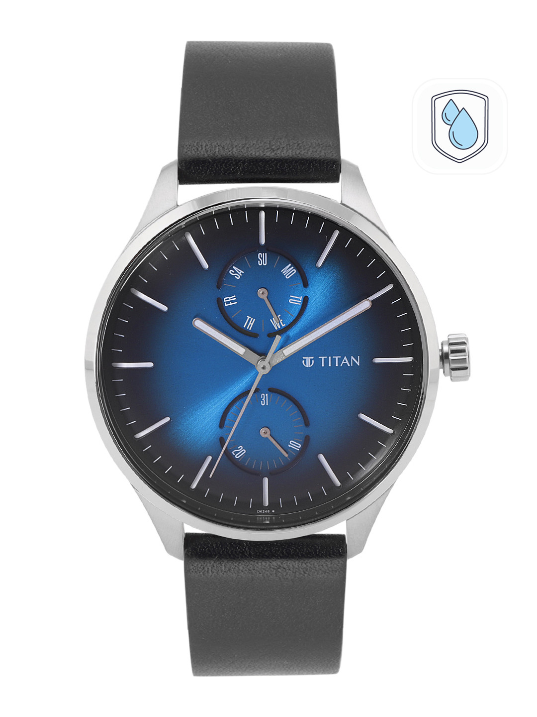 

Titan Men Leather Straps Analogue Watch NQ1833SL03, Blue