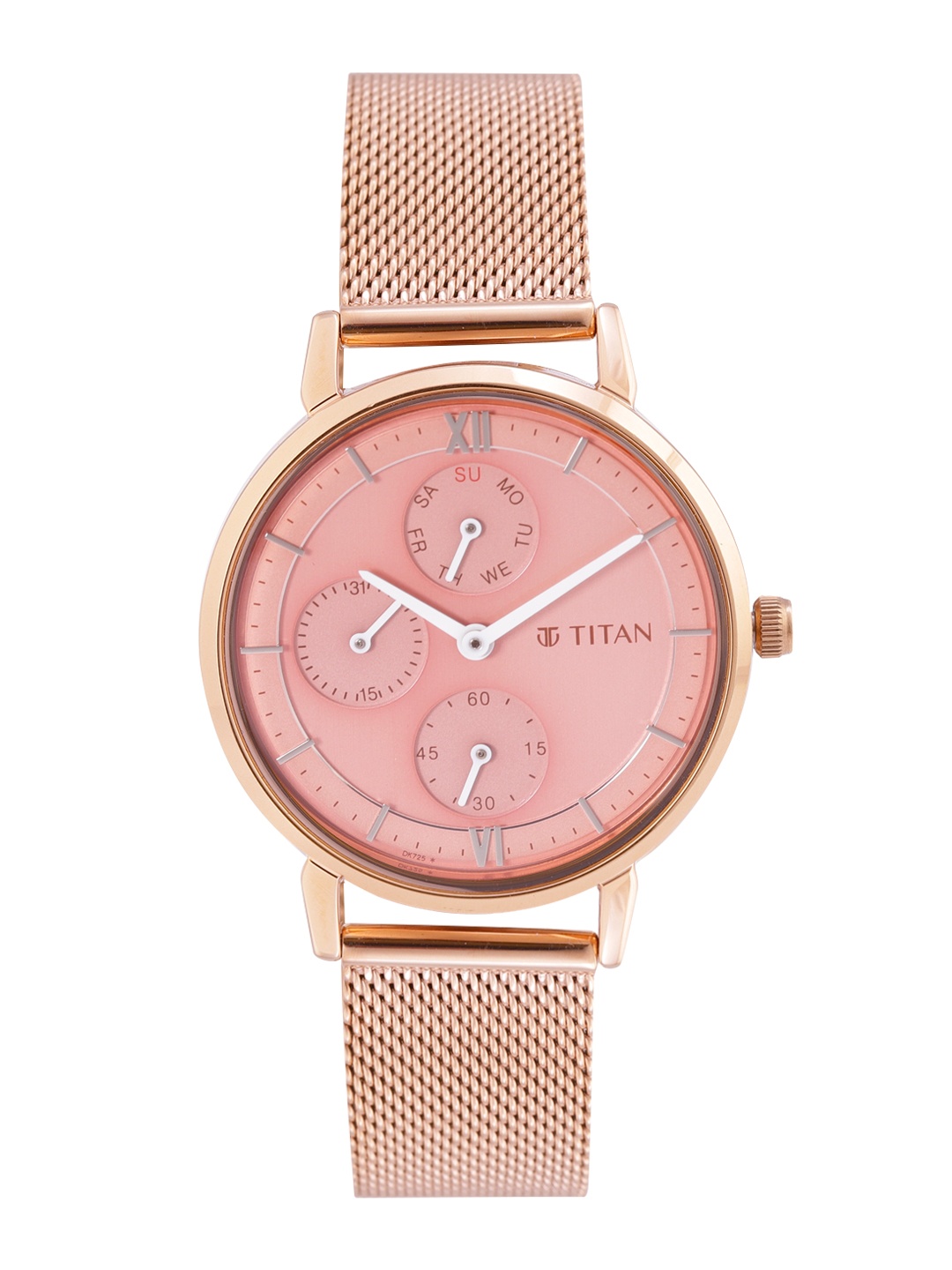 Titan Women Bracelet Style Straps Multi Function Analogue Watch NR2652WM01, Pink