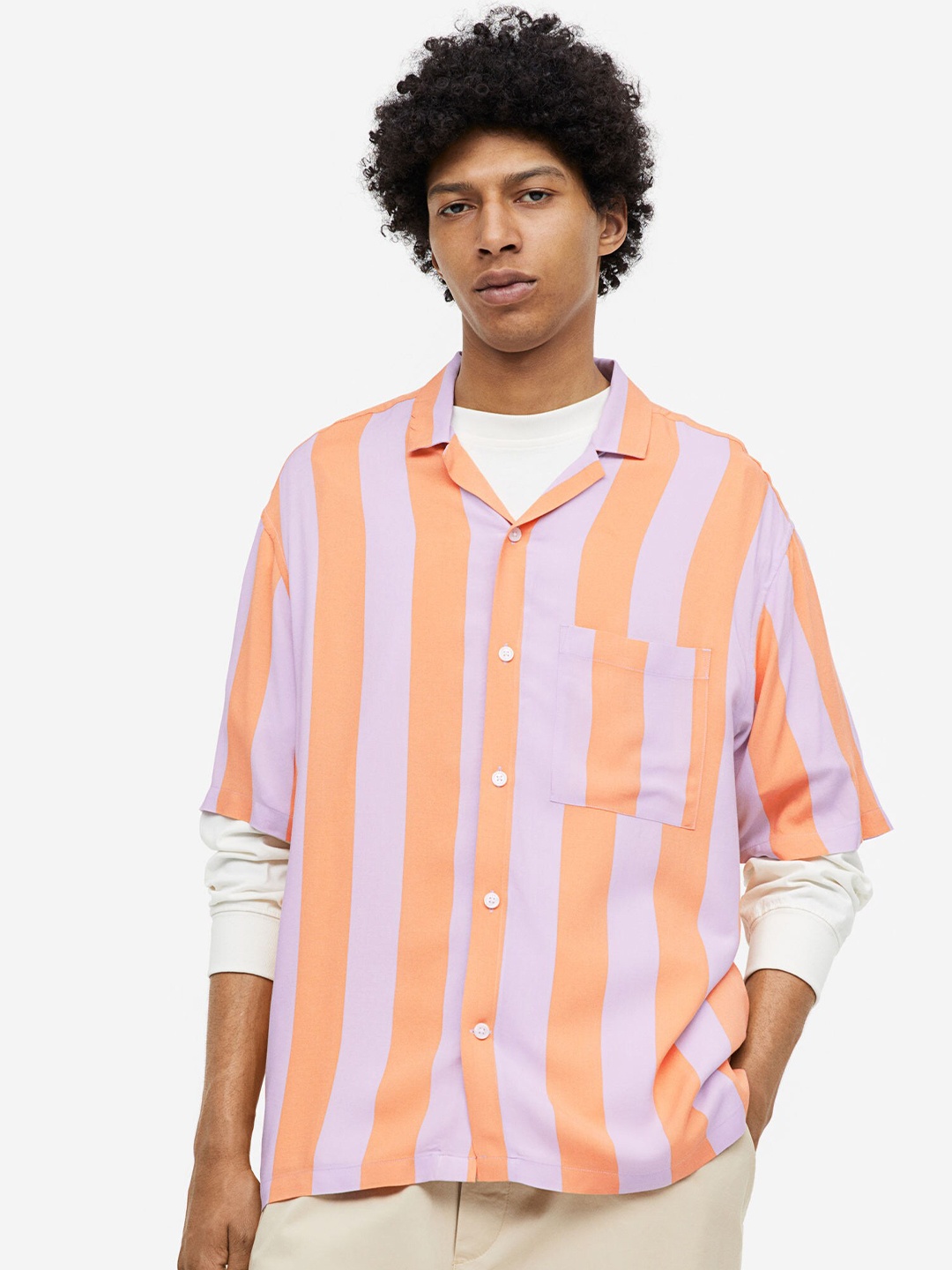 

H&M Relaxed Fit Resort Shirt, Orange