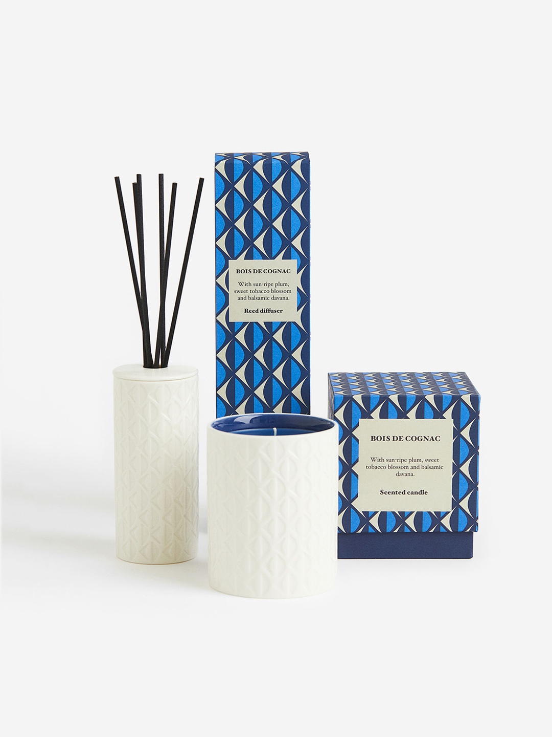 

H&M Blue & White Scented Candles With Ceramic Holder