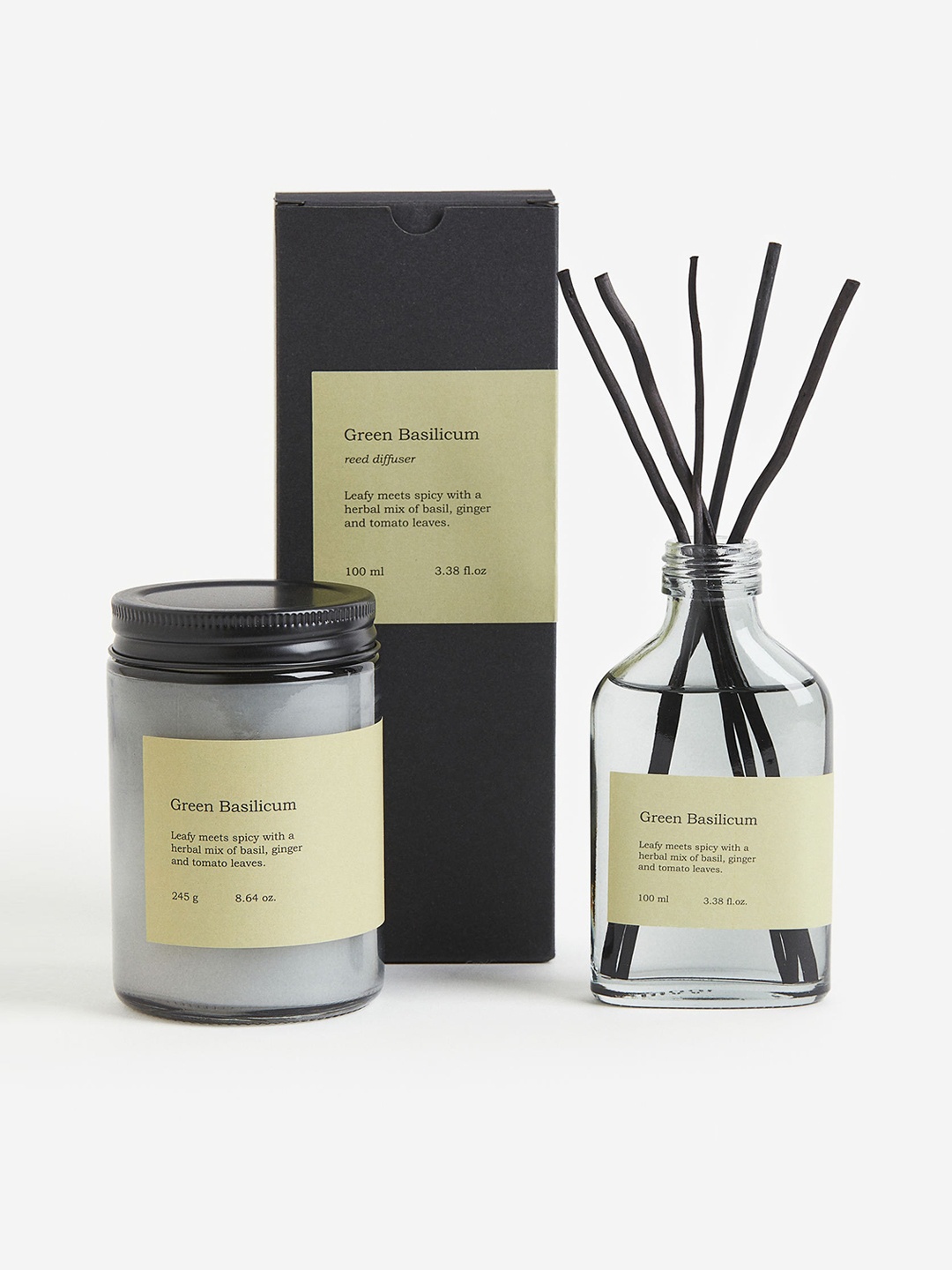 

H&M Green Scented Candle With Glass Jar