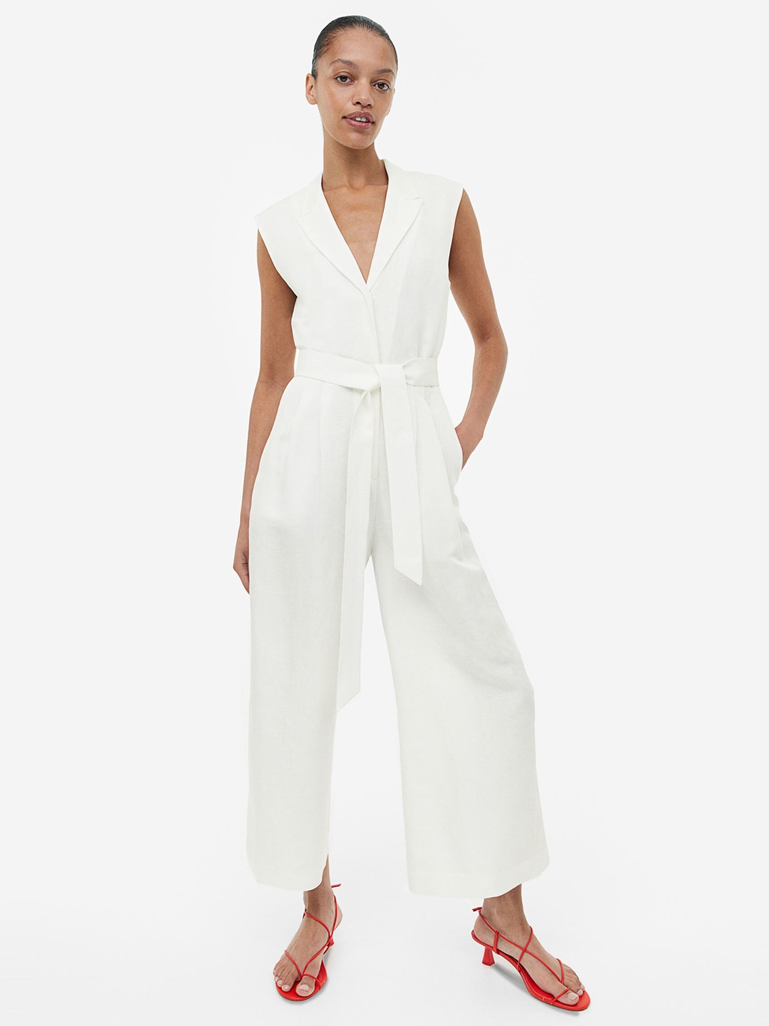 

H&M Women Tailored Jumpsuit, White