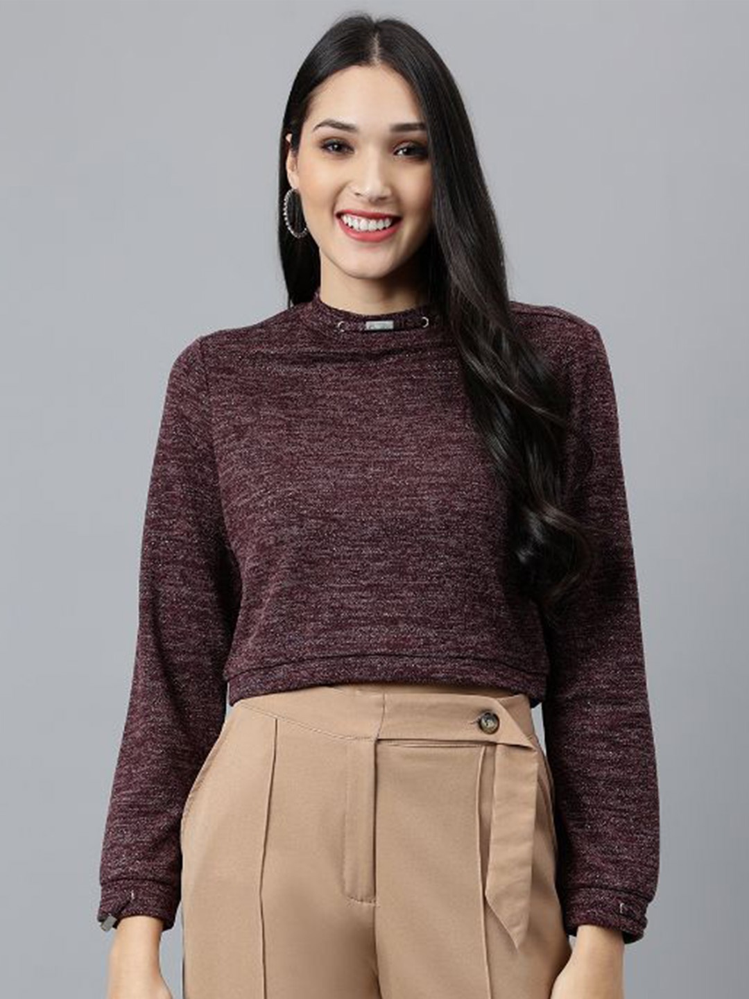 

Latin Quarters High Neck Top, Red
