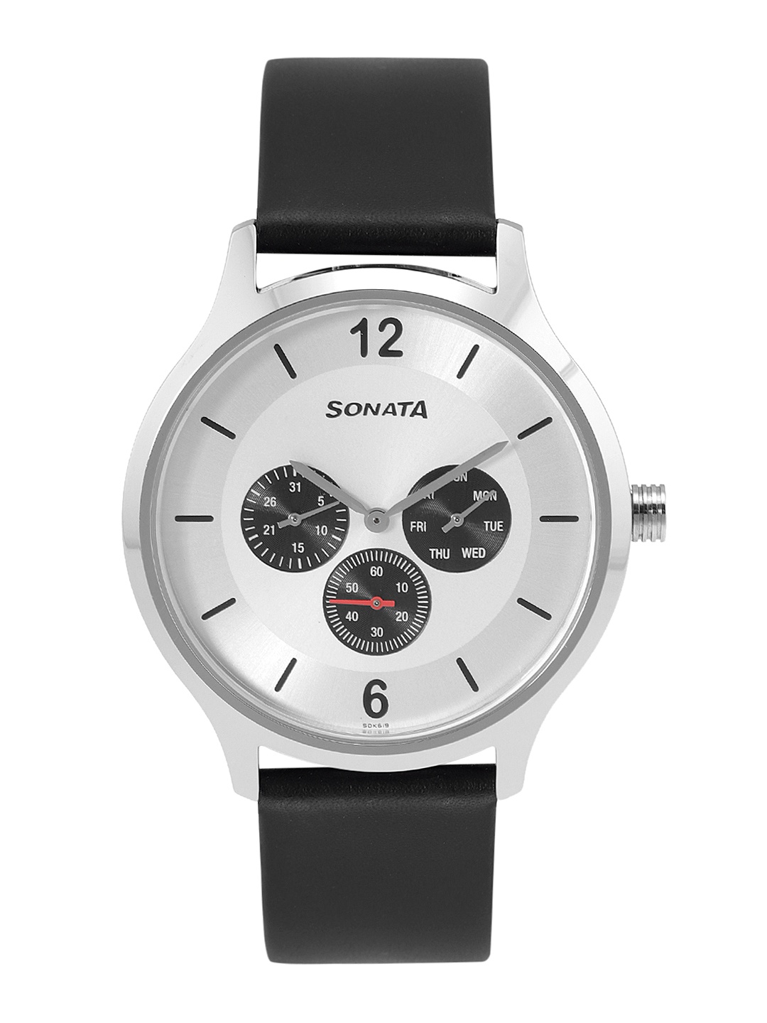 

Sonata Men Leather Straps Analogue Multi Function Watch NR7140SL01, White