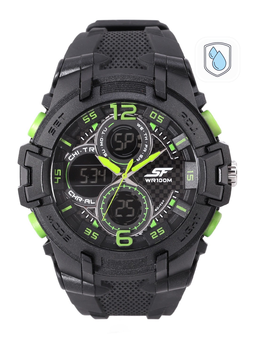 

Sonata Men Analogue and Digital Multi Function Watch 77102PP01, Black