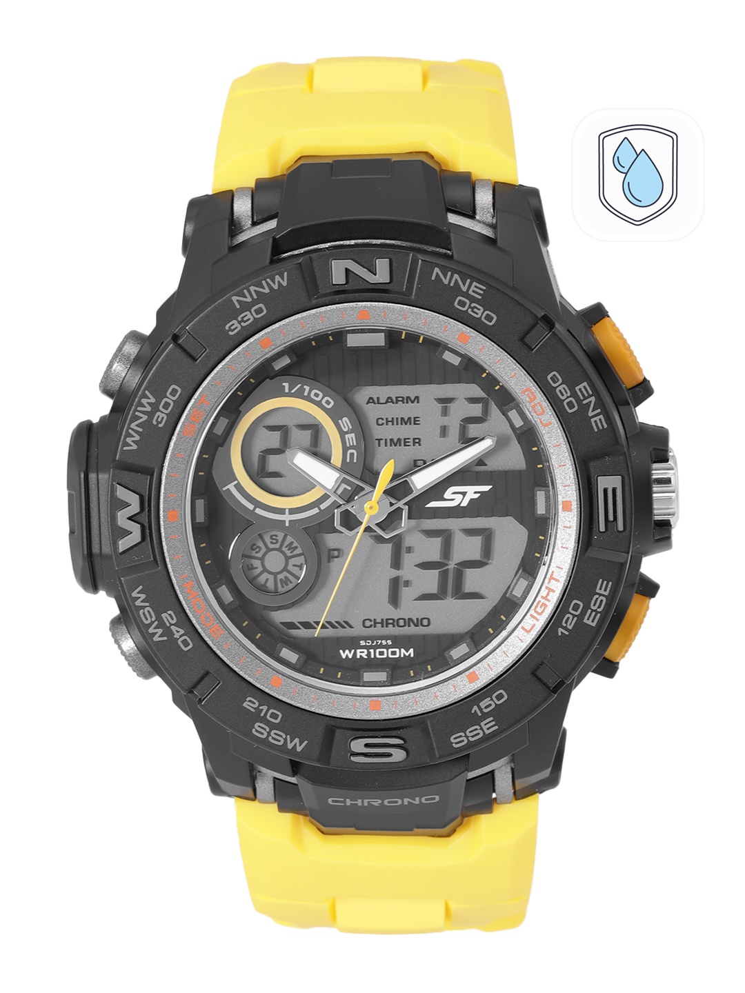 

Sonata Men Analogue and Digital Chronograph Watch 77104PP02, Black