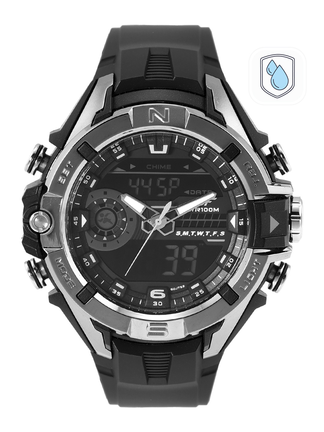 

Sonata Men Digital Multi Function Watch 77103PP02, Black