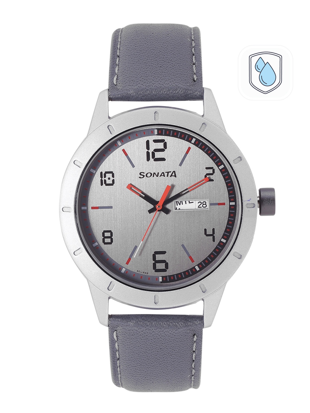 

Sonata Men Aluminium Dial & Leather Straps Digital Watch 7137AL01, Black