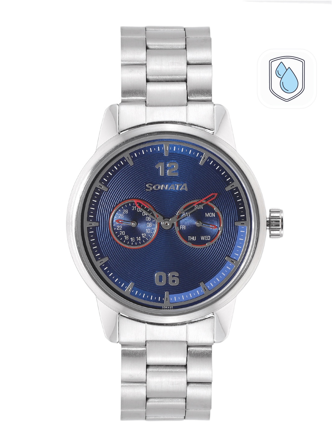 

Sonata Men Stainless Steel Bracelet Style Straps Analogue Watch NP7139SM01, Blue