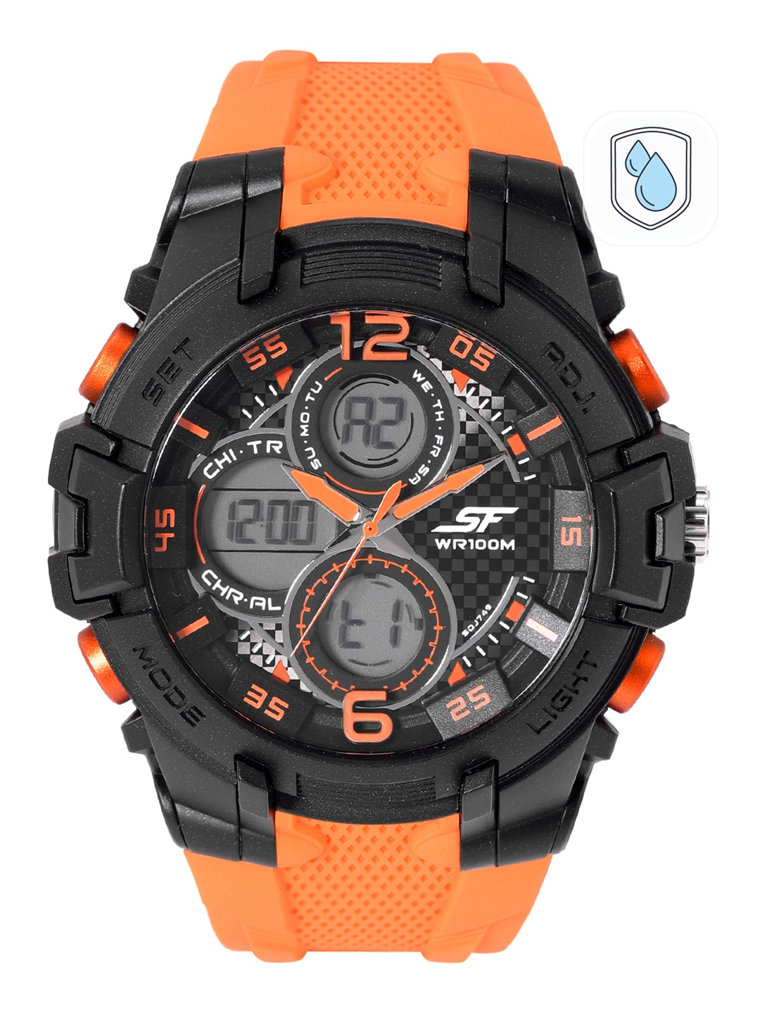 

Sonata Men Digital Multi Function Watch 77102PP03, Black