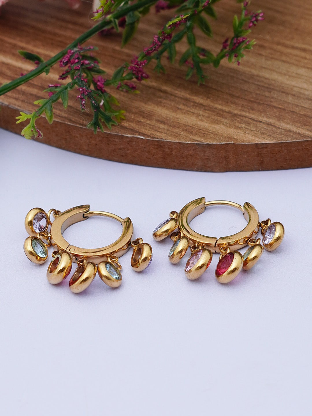 

Ferosh Gold-Plated Circular Hoop Earrings
