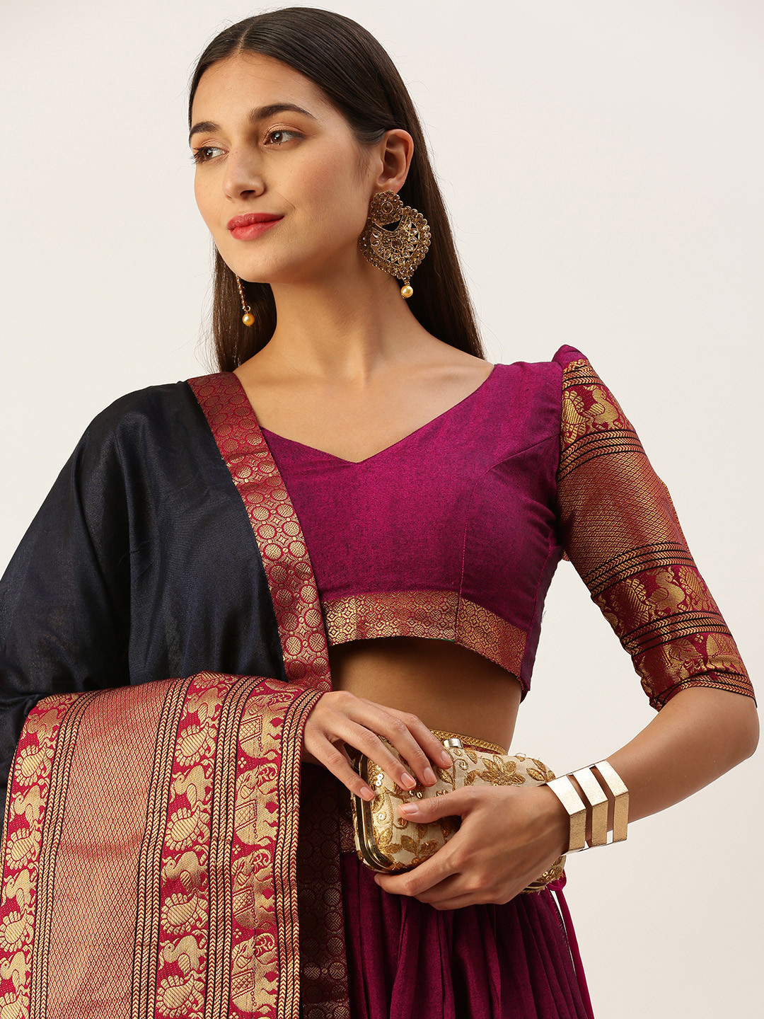 

LOOKNBOOK ART Semi-Stitched Lehenga & Blouse With Dupatta, Pink
