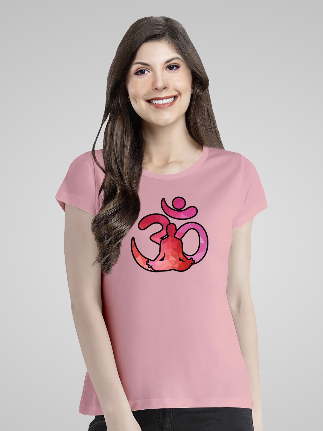 

Pootlu Graphic Printed Pure Cotton T-shirt, Pink