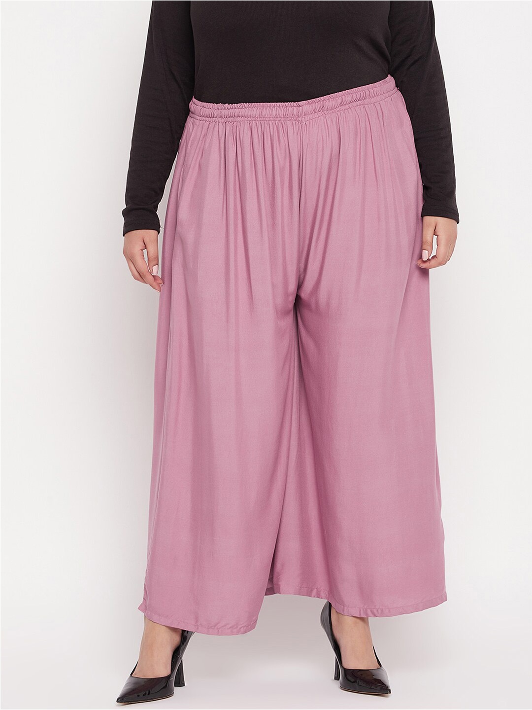 

CLORA CREATION PLUS Women Wide Leg Palazzos, Pink