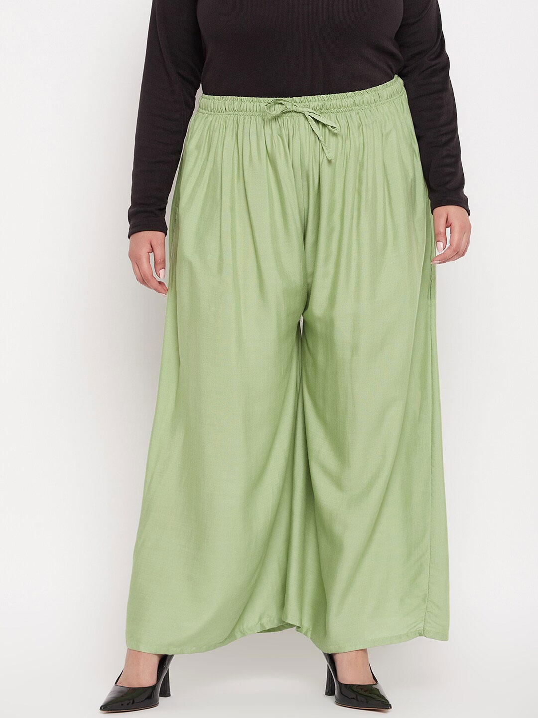 

CLORA CREATION PLUS Women Wide Leg Palazzos, Green